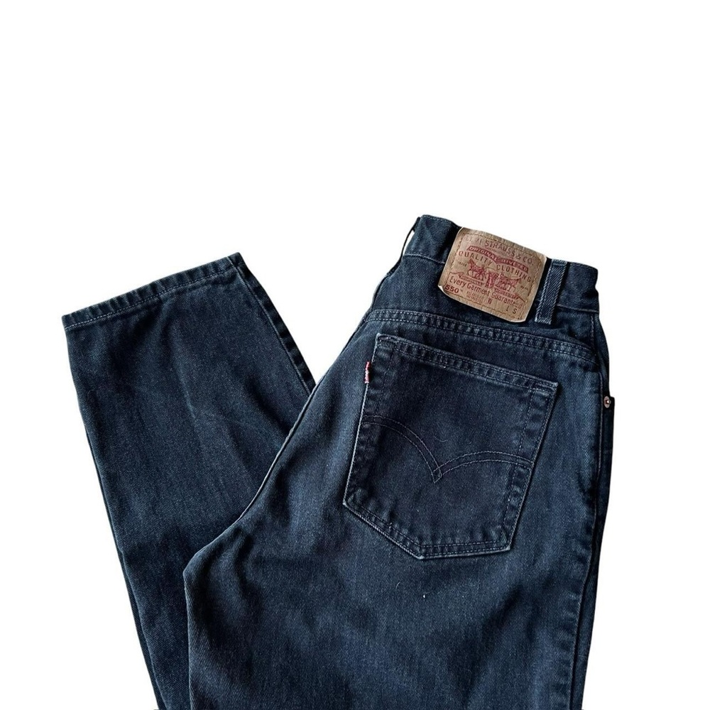Levi's Women Vintage Western Faded Black 550 Straight Denim Mom Jeans Size 12